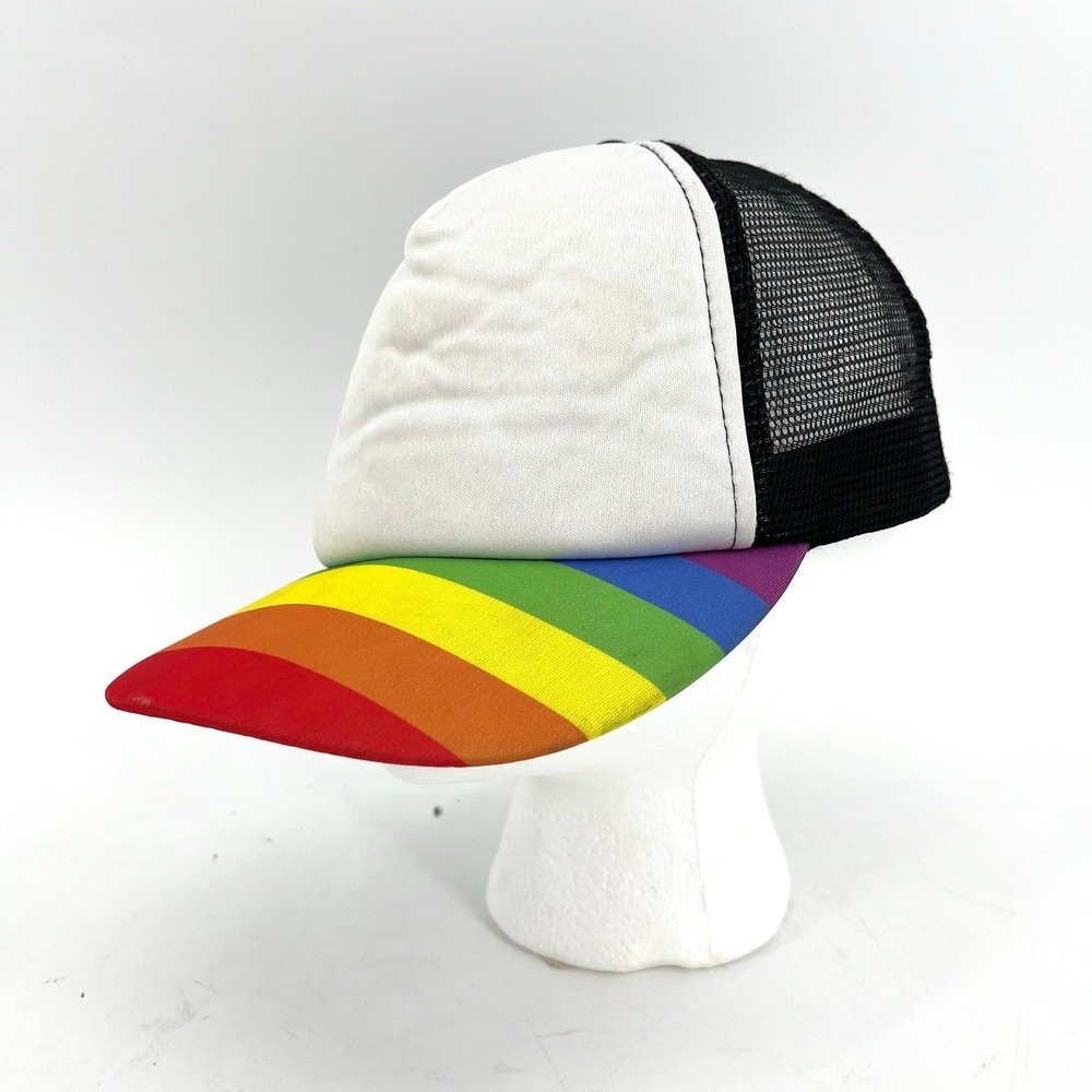 Hitwear Rainbow White Adjustable‎ Mesh Back Baseball Cap